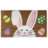 Happy Easter Bunny Natural Fiber Coir Doormat