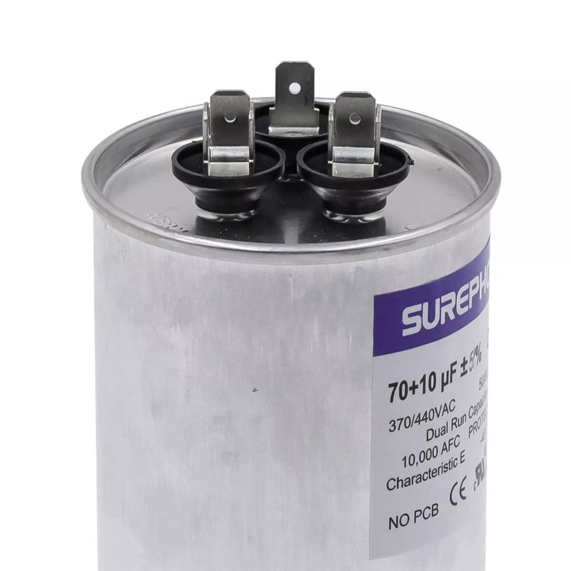 SUREPHON CBB65 70/10 uF 70+10 MFD 370V or 440 Volt