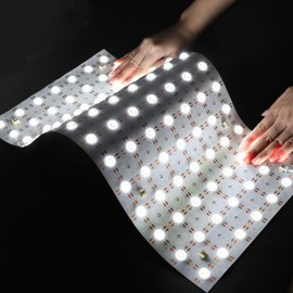 SuperlightingLED 6000K Daylight White Flex Lens LED Backlight Sheet for Marble, DC24V 30W 19.7”X9.8” Cuttable Paper-Thin 90+CRI Diffuse LED Panel Lights Sheet (6000K Daylight White)