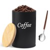 XHNKEG Airtight Coffee Canister, Black Coffee Beans Storage, 500 ml,