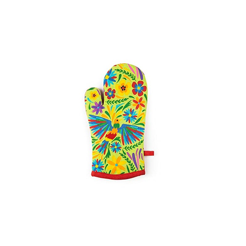Excelsa Mexican Flowers Oven Glove, One Size, 100% Cotton Lining,