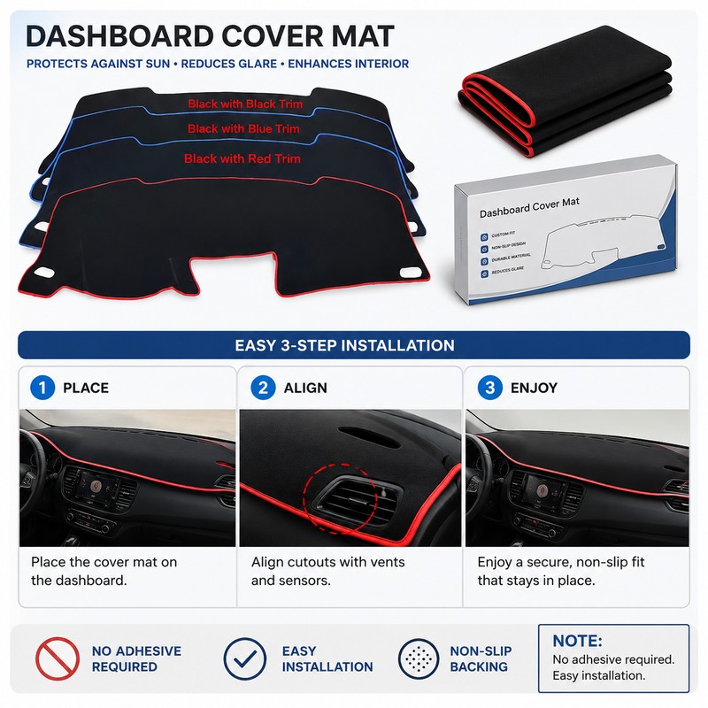 Dashboard Cover Mat for Chevy & GMC Trucks – Anti-Slip
