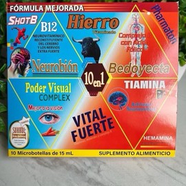 Hiero Vitamin B12 10 - B12 Antioxidant Dietary Supplement for Healthcare and Edible Fitness, Includes 10 Microbacterias of 15 mL