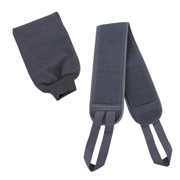 Rieoany Multifunktionales Badetuch-Set für Herren, Rückenwasch-Hilfsgerät (Grau), Peeling-Handtuch, Angenehmes Duscherlebnis