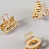 6pcs Mini Rhinestone Hair Clips Golden Shiny Metal Small Hair
