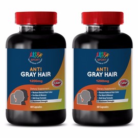 $34.95 Powerful Hair Supplements - Anti-Gray Hair 1200mg - Gray Hair Treatment 2B