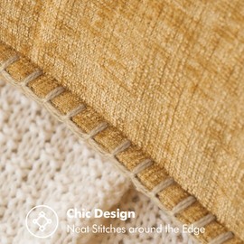 MIULEE Pack of 2 Couch Throw Pillow Covers 18x18 Inch Gold Farmhouse Decorative Pillow Covers with Stitched Edge Soft Chenille Solid Dyed Fall Pillow Covers for Sofa Bed Living Room