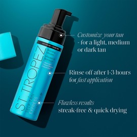 St.Tropez Light/Medium/Dark 1-3 hr Express Mousse for a Streak-Free, Natural Sunless Tan with Fast Application and Flawless Results, Cruelty-Free & Vegan, 6.7 fl oz