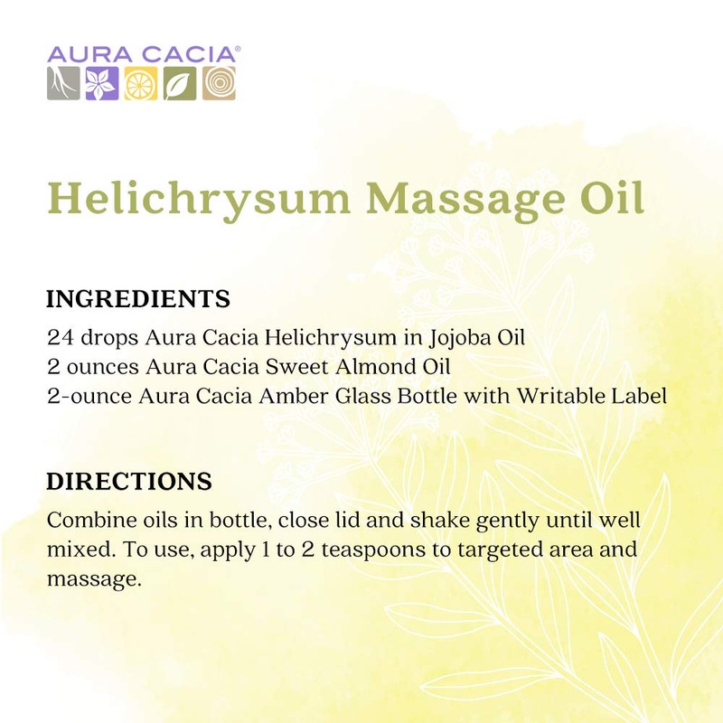Aura Cacia Helichrysum in Jojoba Oil | GC/MS Tested for