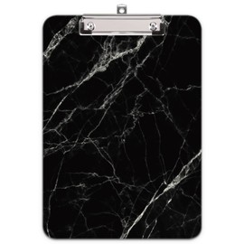Hnogri Plastic Clipboard A4, Fashion Design A4 Letter Size Clipboards & Forms Holders for Office Supplies Lawyers,School Students and Kids, Low Profile Clip Cute Clipboard Folder, Cute Marble