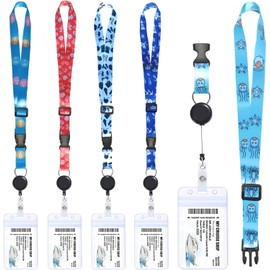 IONPSHG 5 Set Cruise Lanyards with Retractable Badge Reel Waterproof Adjustable ID Badge Holder, Cruise Lanyard for Ship Cards, Nautical Lanyard Set for Cruise Have Must Have Accessories