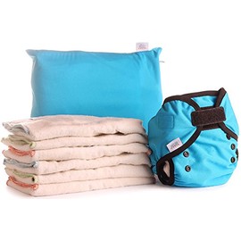 Bum Fold Eco-Pack Cloth Nappy Set (Small, Turquoise)