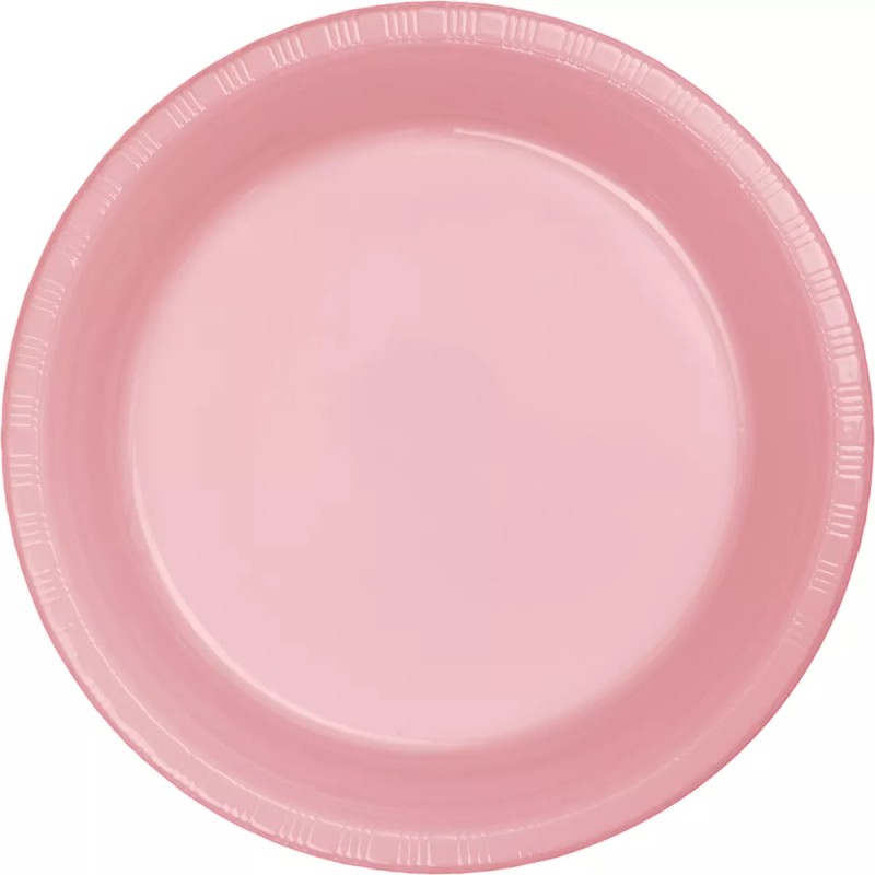 Small 7" Plastic Disposable Plates -Vibrant Solid Colors Appetizer Dessert