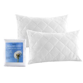 Adam Home Quilted Pillow Protectors 2 Pack (50 x 75 CM) - Soft Poly Cotton Zippered Pillow Cases – Durable, Breathable & Comfortable