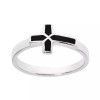 AeraVida Sideways Cross Black Onyx Inlay Sterling Silver Ring-9
