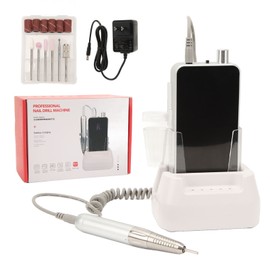 Rechargeable Manicure File 0 To 35000rpm Large Screen Display Electric Rechargeable Nail Drill Black  100‑240V