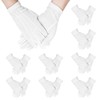 sourcing map White Cotton Gloves Parades Costume Gloves with Snap