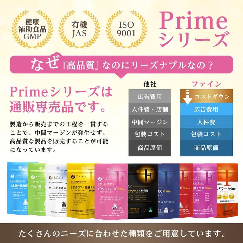 ファイン ピクノジェノール Prime フランス海岸松樹皮エキス末 ファインエイジングケアベリーMIX 国内生産 30日分 (1日2粒/60粒入)
