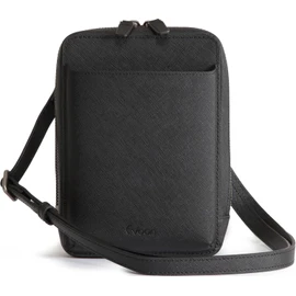 [Evoon] Fresh Smartphone Pouch Leather, Smartphone Pouch, Genuine Leather, Men's Pouch, Shoulder Bag, Small Pouch, Black