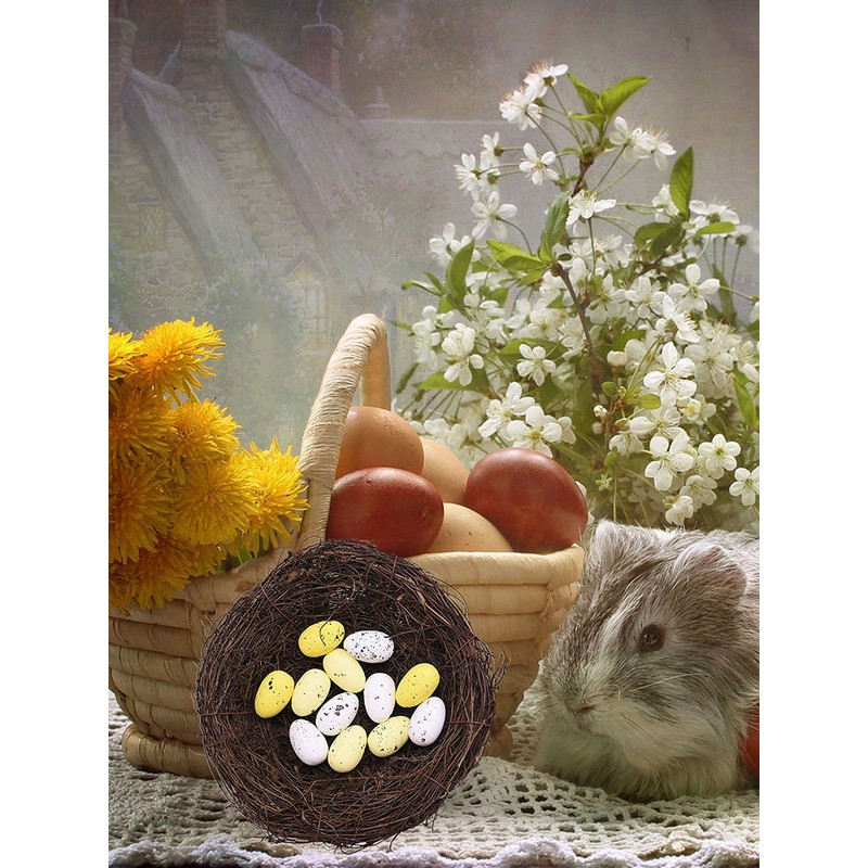 100PCS Colorful Foam Eggs Easter Egg Ornaments Crafts Birds Eggs