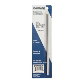 Radnor 64001979 1/8'' X 7'' Ground Finish 1.5% Lanthanated Tungsten Electrode (2 Per Package)