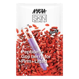 Nykaa Naturals Skin Secrets Bubble Sheet Mask, Peptides and Goji Berry, 0.67 oz - Collagen Boosting Sheet Face Mask - Moisturizing Facial Sheet Mask
