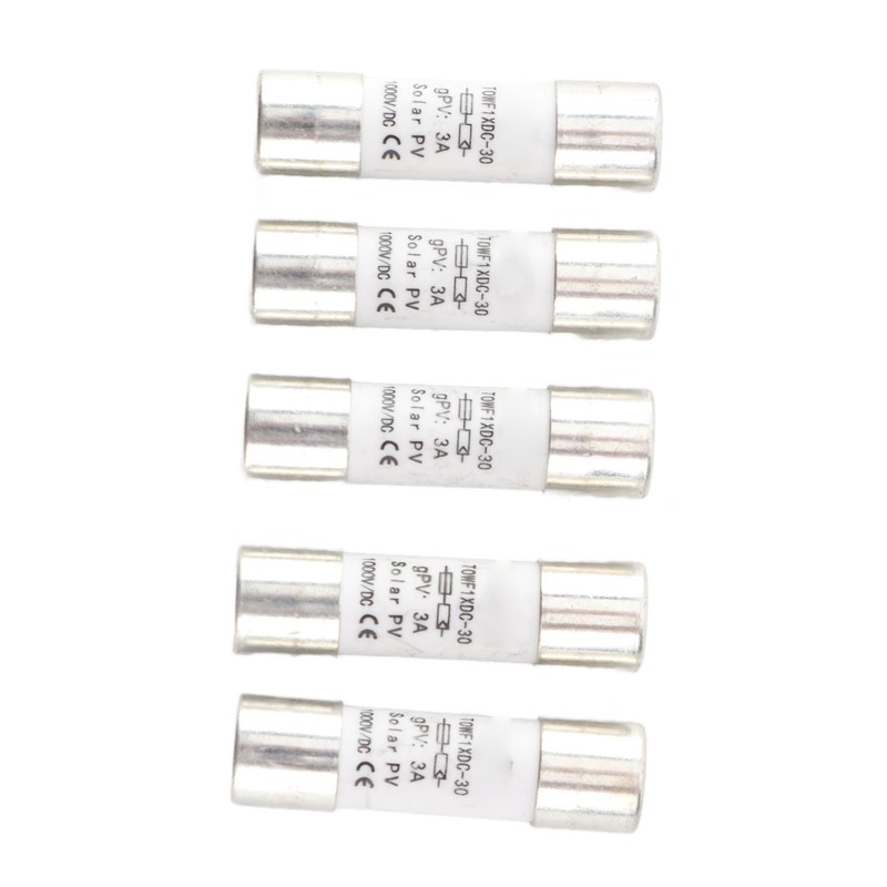 5Pcs Fuse Tube Photovoltaic Protection Set Kit 1000V DC 10x38mm