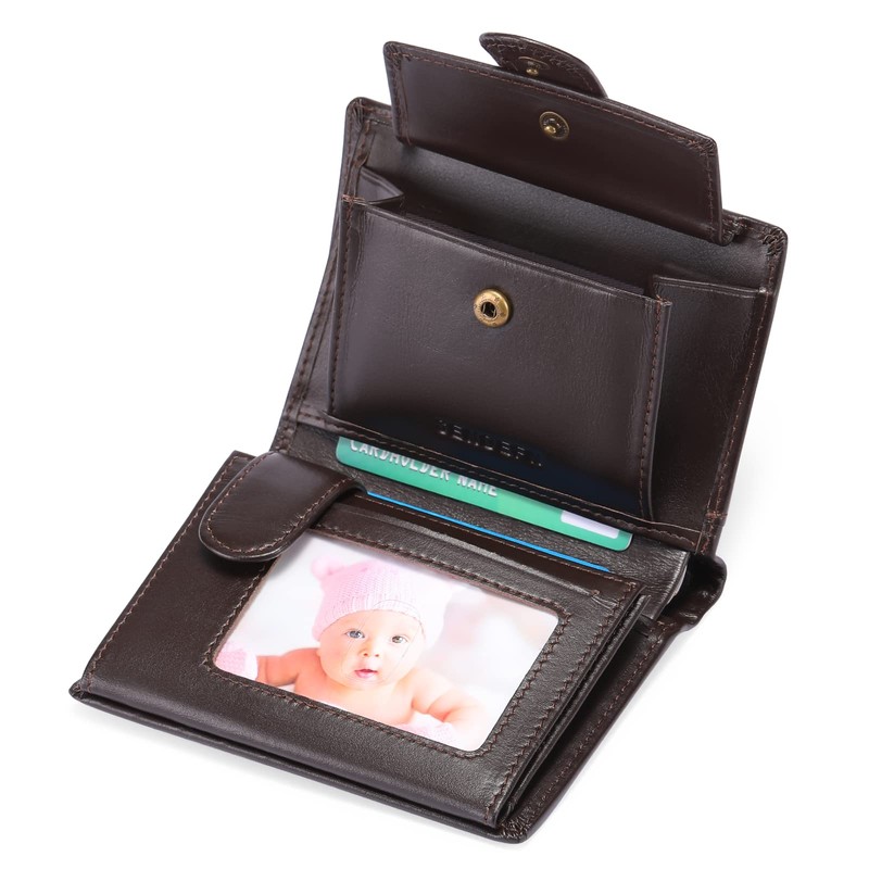 SENDEFN Men's Wallets Multifunctional RFID Blocking Leather Wallet Credit Card