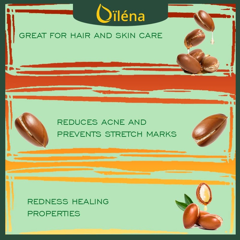 Organic 100% Pure Argan Oil - Face, Hair, Body Nails