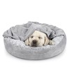 JOEJOY JOEJOY Small Dog Bed Cat Bed with Hooded Blanket,