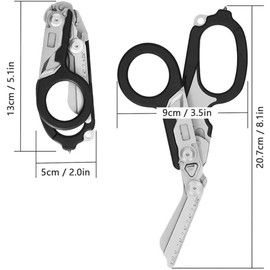 Elegital Emergency Rescue Scissor,Stainless Steel Multifunction Foldable Trauma Shears for Outdoor Camping Rescuae Tools