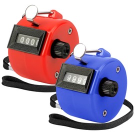 KTRIO Pack of 2 Colors Handheld Tally Counter 4-Digit Number Count Clicker Counter, Hand Mechanical Counters Clickers Pitch Counter for Coaching, Knitting, People, Lap, Fishing, Golf, Toddler & Fidget