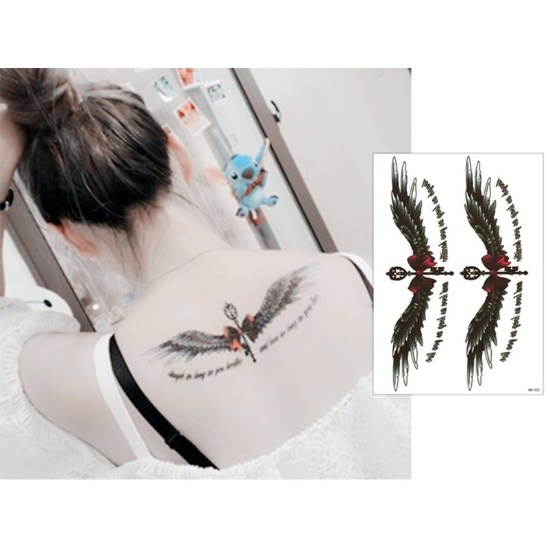 THE FANTASY hb032 Tattoo Sticker Wings Feather