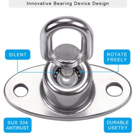 SELEWARE Silent Ball Bearing Swing Hangers, Heavy Duty 360° Rotate Swing Swivel Hook for Wooden Playground Yoga Hammock Chair Rope Punching Bag Porch Tire Web Swing Sets, 1200 Capacity, 2 Pack