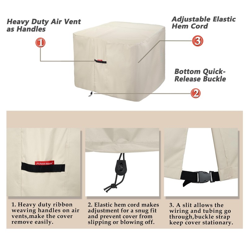 Porch Shield Waterproof AC Covers – Heavy Duty Square Air