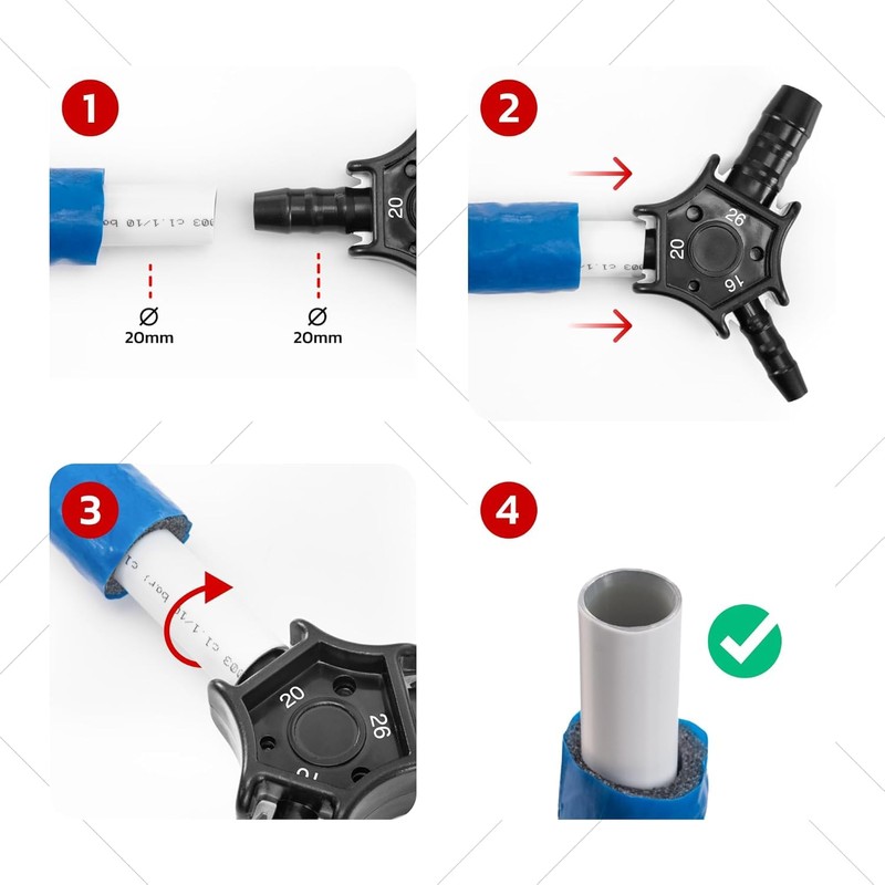 Calibrator Composite Pipe Deburring Plastic - 3-in-1 Tool Multilayer Composite