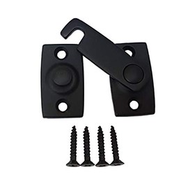 QCAA Solid Brass Shutter Bar/Door Latch, 7/8" x 2-3/32", Matte Black, 1 Pack, Made in Taiwan