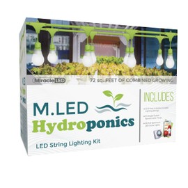 Miracle LED Hydroponics LED Indoor Grow Light Kit - Includes 4 Absolute Daylight Full Spectrum 100W Replacement Grow Light Bulbs & 1 4-Socket Corded Fixture with SproutMatic Grow Light Timer (2-Pack)