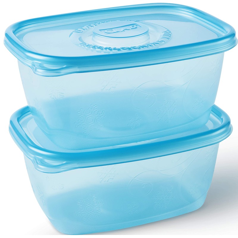 Gladware Freezerware Food Storage Containers, Large Rectangle Holds 64 Ounces