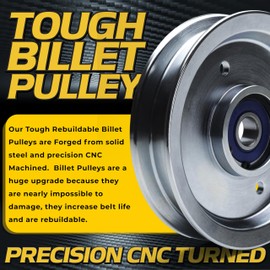 BIGBearing Solid Steel Billet Seamless Idler Pulley Rebuildable 132-4718 116-3626 1-603843 5" Exmark Lazer Z CT HP Metro Quest ST Turf Tracer Ranger Vertex HP Viking S-Series Zero Turn Mowers 126-9186
