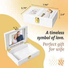 Nowizen 30th Wedding Anniversary Couples Gift, 30th Years of Marriage Decoration Gift for Couple Parent Women Mom Husband Wife, Wedding Anniversary Picture Frame Box, 4x6