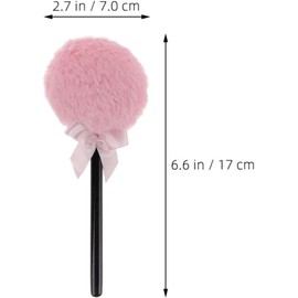 iplusmile Borla para Polvos Corporales con Mango Largo Rosa Diseño tipo varita con lazo, felpa de pelo largo para talco corporal, polvos sueltos, rostro y cuerpo, aplicación uniforme