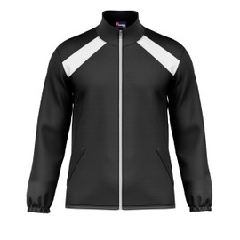 Roamers Sport - Men's Track Jackets Full Zip Closure (Black/Lt Grey, Large) - Brushed Tricot Athletic and Running Jacket - Multi-Purpose Mens Track Tops