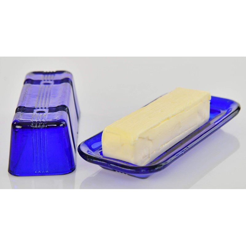 Home-X Glass Butter Dish With Lid - Vintage Style Keeper