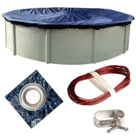 Winter Block Premium Winter Pool Cover for Above Ground Pools, 15’ Ft. Round Winter Aboveground Pool Cover, 10-Year Warranty, Includes Winch and Cable, Superior Strength & Durability, UV Protected