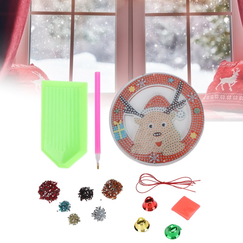 Rhinestone Painting Christmas Cute Elk Pendant DIY Relaxing Ornaments for