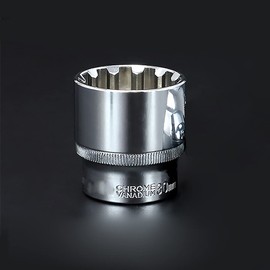 1/2'' Drive Shallow Socket, Chrome Vanadium Steel 12 Point Universal Metric Spline Socket for Driver and Wrench (1 Pack, 16mm)