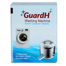 GuardH Washing Machine Drum Cleaner Tablets 12 Count 216g Deep Cleaning and Descaling Tablets for HE and Standard Washers Removes Residue Odor and Buildup Phosphate and Chlorine Free