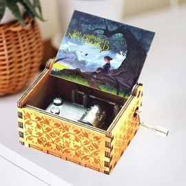 Wood Musical Box, The Promised Neverland Music Box Wooden Musical Instrument with Melody Isabella’s Lullaby Gift for Birthday Anniversary Holiday (Style 3)