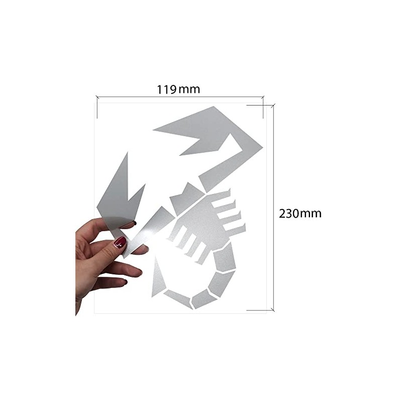 Supershaped Die-cut Sticker Scorpion, Silver, 240 mm